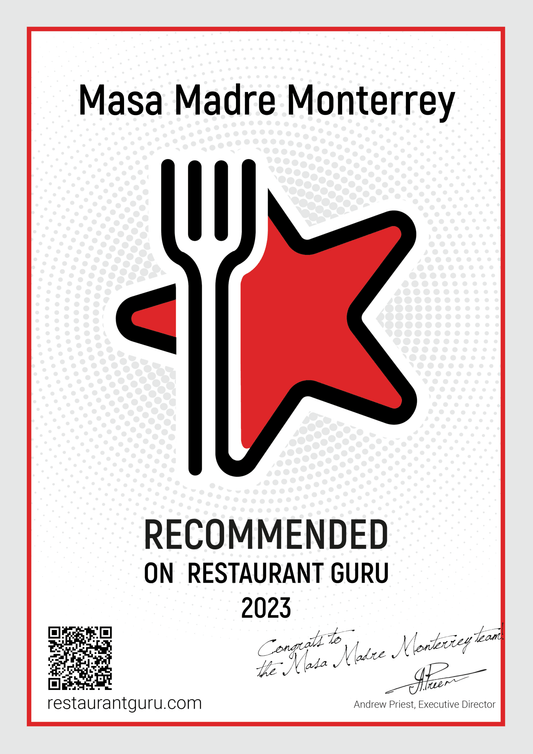 Restaurant Guru Certifica a Masa Madre Monterrey - Masa Madre Monterrey, Panadería en Línea.