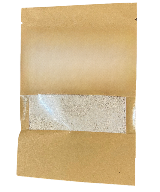 masa madre en polvo en un sobre hermético con ventana